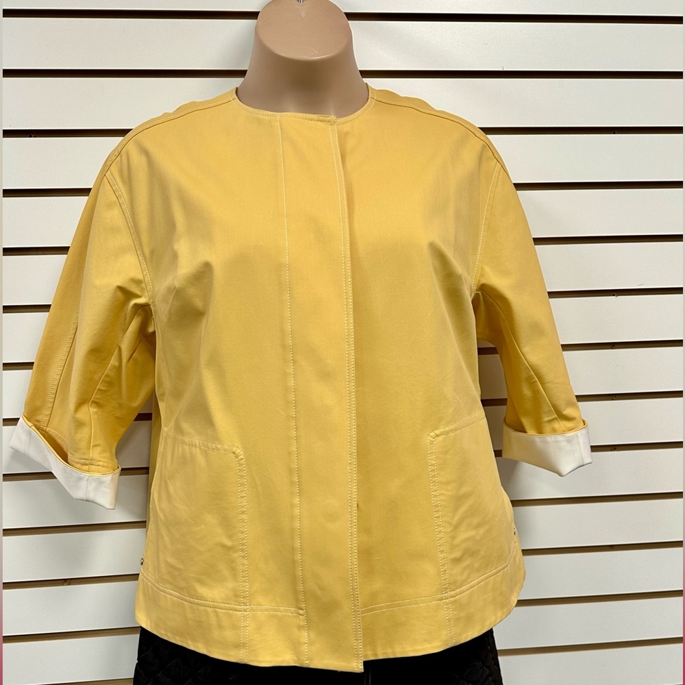 Lafayette 148 NY Milo Butter Yellow 3/4 sleeve lightweight rain ☔️ jacket 🧥